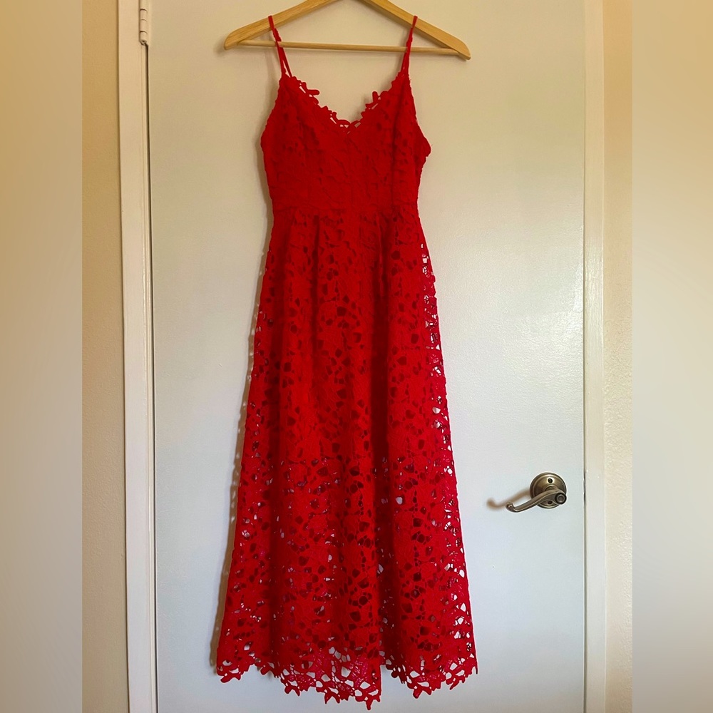 ASTR lace tea length dress